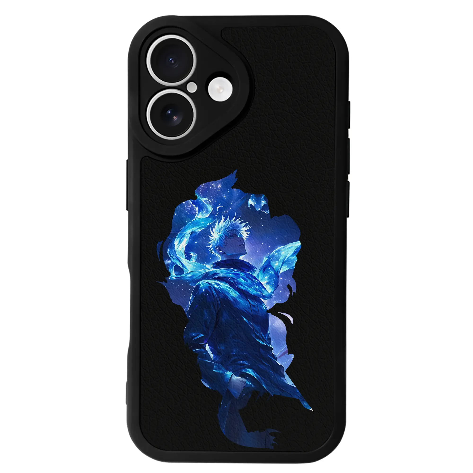 呪術廻戦 グッズ,五条 悟 - IPhone 16シリーズ対応 ・ シリコンスマホケース ・ レザー調 ・ 高精度フィット ・ 耐衝撃 ・ ワイヤレス充電対応 ・ 精密カット